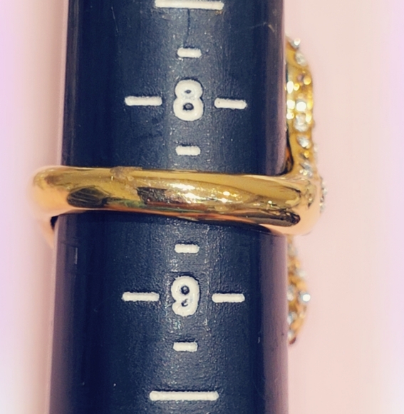 Goldtone Snake Ring With Jewels - Picture 2 of 4